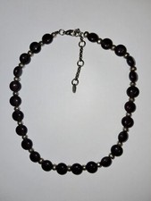 Collier Créateur- Sooter Paris Long 37cm Perle de Verre Grenat