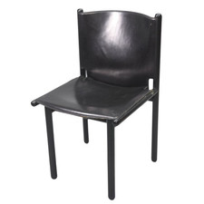 Chaises années 1980 en cuir édition Cassina (série de 4)