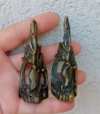 2 anciens bronzes ameublement sabots pieds décoration de meuble, H=7,8 cm  N°50D