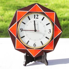 Pendule murale vintage Vedette Transistor en formica des années 1960