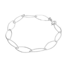 jewellerybox Bracelet chaîne à maillons ovales torsadés en argent sterling