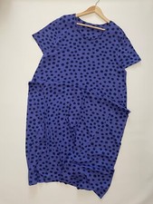 Robe mi-longue à pois violet et bleu Gudrun Sjoden taille XL