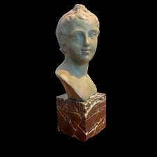 Bronze D’art - Fonte Française & Milieux XX Eme & Patine Verte  Sur Socle Marbre