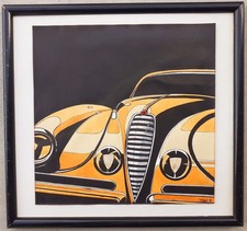 Tableau Signé Daté Encadré-Pop Art-Street Art-Acrylique Sur Carton-Voiture