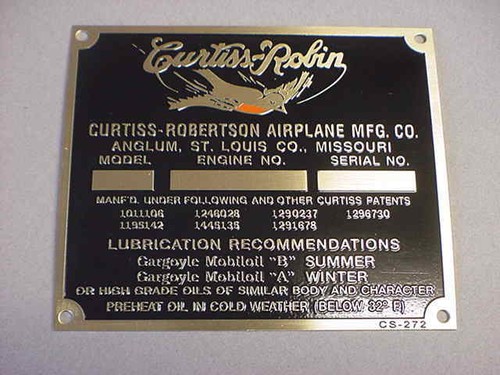Plaque données avion - de,