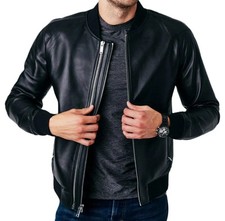 Manteau souple homme en cuir