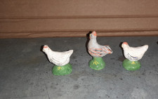 SANTONS POULES COQ  TERRE CUITE   1950 CRECHE NOEL