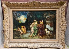 Scène de parc avec des amours par Adolphe Monticelli 1824-1886