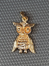 BIJOU - PENDENTIF HIBOUX / CHOUETTE PLAQUE OR #42