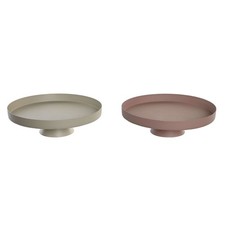 Centre de Table DKD Home Decor Beige Rose Fer 31 x 31 x 9 cm [2 Unités]