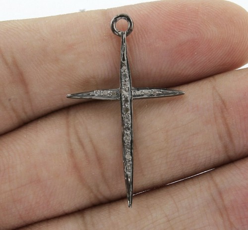 Diamant pavé pendentif croix - diamant,