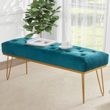 Banc Banc en Tissu Bleu
