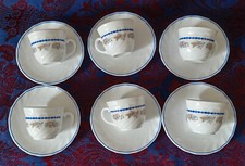 ARCOPAL * FLEURS * ARC, 6 tasses à café diam 6,5 x 5cm + 6 soucoupes diam 11,7cm