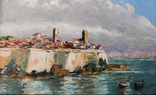 Tableau La Corse? Méditerranée par Victor Bruzac XX ème 