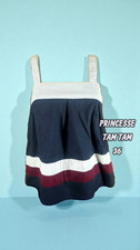 Princesse Tam Tam Taille 36 Superbe débardeur de lingerie bleu bordeaux caraco