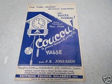 PARTITION CHANSON DE MUSIQUE ANCIENNE VIEUX COUCOU HORLOGE HORLOGERIE * 