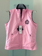 LAUREN PINK ~ Black/Pink Reversible Vest 100% Polyester Size PP Retail $139 NWT