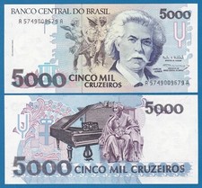 Bresil BRAZIL Billet 5000 CRUZEIROS ND 1993 P232 PIANISTE  NEUF UNC