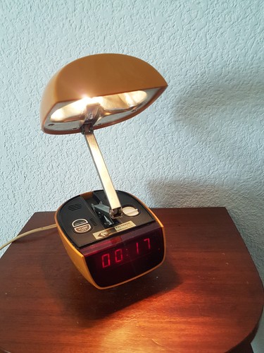Lampe réveil orange vintage - lampe,