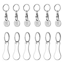 12Pcs Jeton de Caddie Universel Jeton Caddie Metal Porte Clé Caddy jeton Amov...