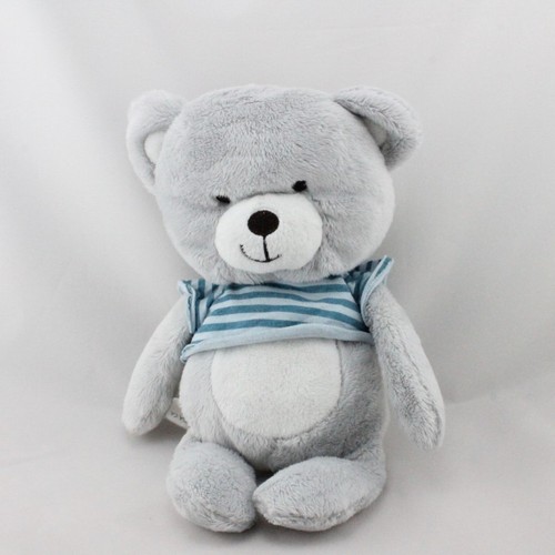 Doudou ours gris blanc pull
