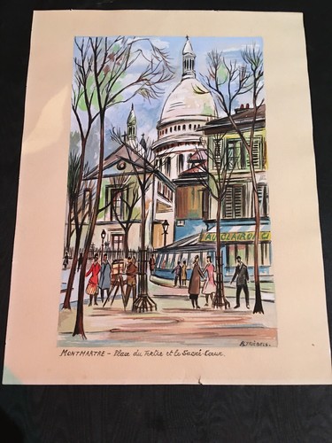 Dessin aquarelle montmartre - dessin,