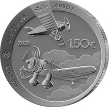 2025 - Lituanie - Pièce de 1,50 € "ANBO avion - 100 ans" (prévente)