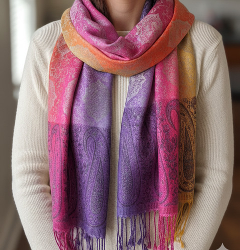 Echarpe pashmina soie - soie, et