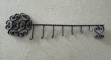 Support de clés mural fer forgé torsadé 7 crochets porte clé