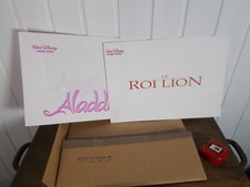 2 lithographies WALT DISNEY HOME VIDEO ALADDIN LE ROI LION enveloppes 1995