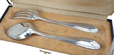 Anciens deux couverts en plaqué argent Orfèvre DIXI 84 gr dans écrin d'origine