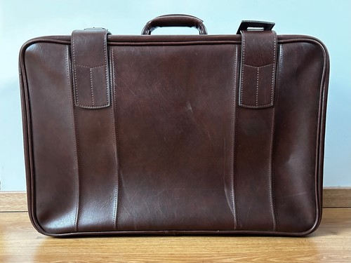 Valise cuir marron vintage - cuir,