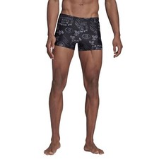 Adidas Homme Festival Fou Maillot de Bain Boxer Shorts Palmiers Poisson Noir