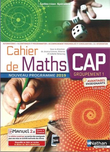 Cahier maths cap - cahier, groupement