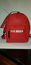 NEW STEVE MADDEN BACKPACK RED WHITE SIGNATURE LOGO W/MATCHING WRISTLET BAG $100