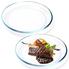 Assiette en Verre 254cm Transparente Trempé Verre Assiettes Plates Lot de 2 A...