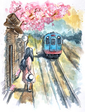 Peinture de fille Japon