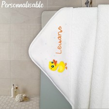 Cape de bain en éponge personnalisable modèle canard
