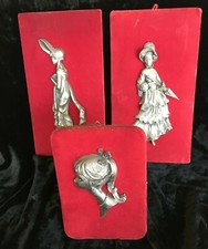 3 Tableaux cadre étain sur