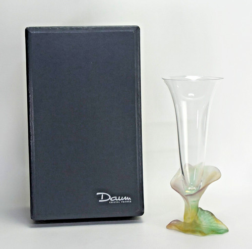 French daum crystal lily vase - french,