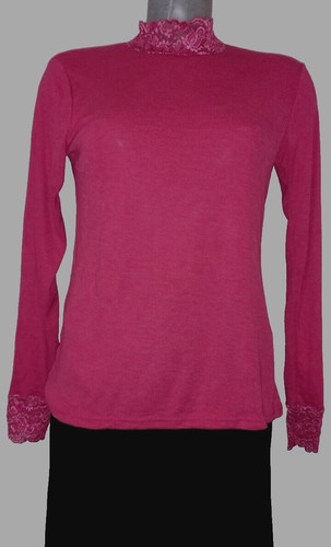 Damart lace trim long - damart, sleeve