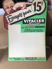 ANCIEN CARTON PUBLICITAIRE PRÉSENTOIR VITACIER liquide cuivre acier