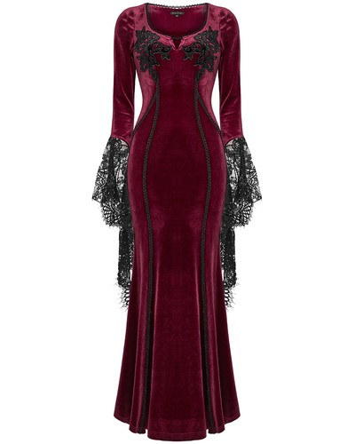 Robe maxi gothique velours - robe,