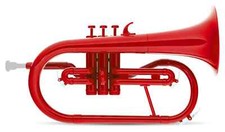 MardiBrass Cornet Bugle à Pistons Trompette Plastique Sib Rouge Embouchure Étui