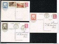 FDC2 - 3 entiers postaux de l'exposition philatélique PEXIP 1937 Paris
