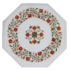 12 " Marbre Blanc Côté Nappe