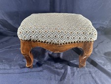 Ancien Petit Banc Repose-Pieds Tapissé - Bois Massif style louis XV