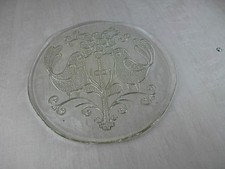 Ancien plat à tarte en verre