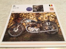 Carte moto FN 600 cm3 M86 1936 collection Atlas Motorcycle Belgique