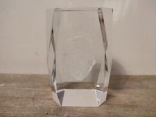 CRISTAL CUBE VERRE , GRAVURE LASER CHEVAL , BIBELOT DÉCORATION EQUITATION